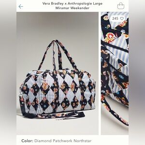 Vera Bradley X Anthropologie Weekender and Bag Charm